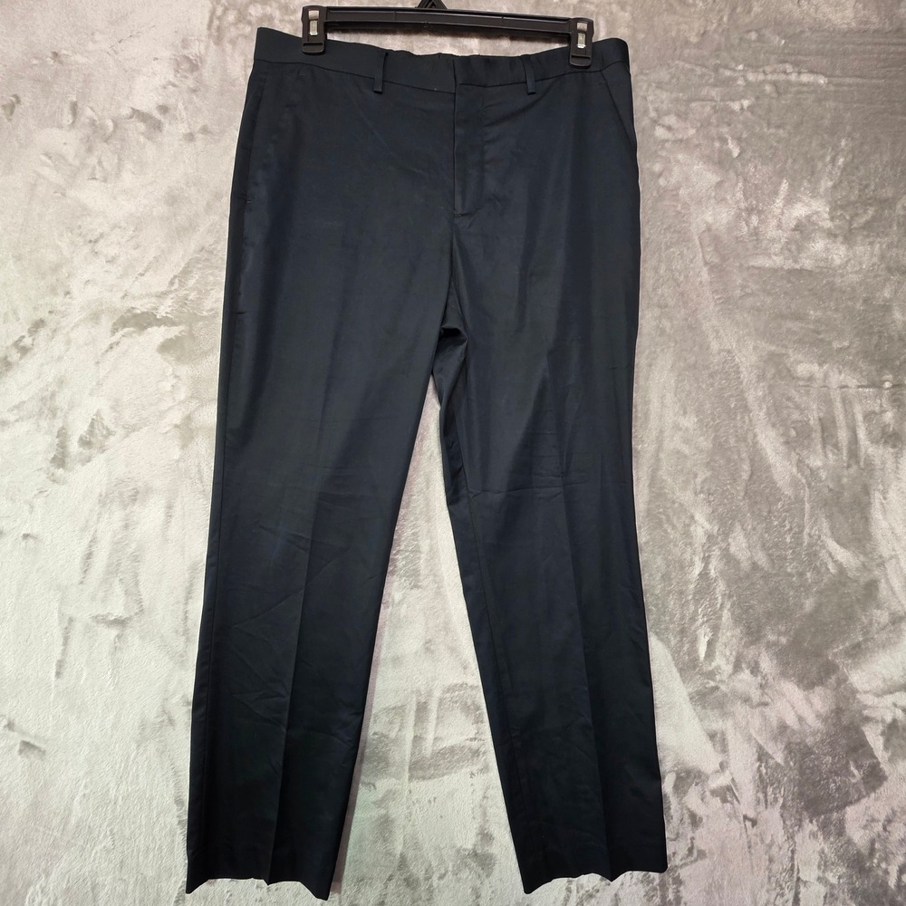 Express Men Black Slim Fit Dress Pants Trousers 33x32 Cotton Blend Stretch